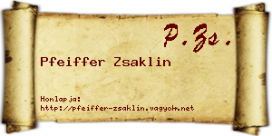 Pfeiffer Zsaklin névjegykártya